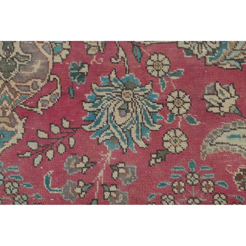 Tabriz Persian Vintage Area Rug Handmade Wool Carpet - 10'1"x 12'10"