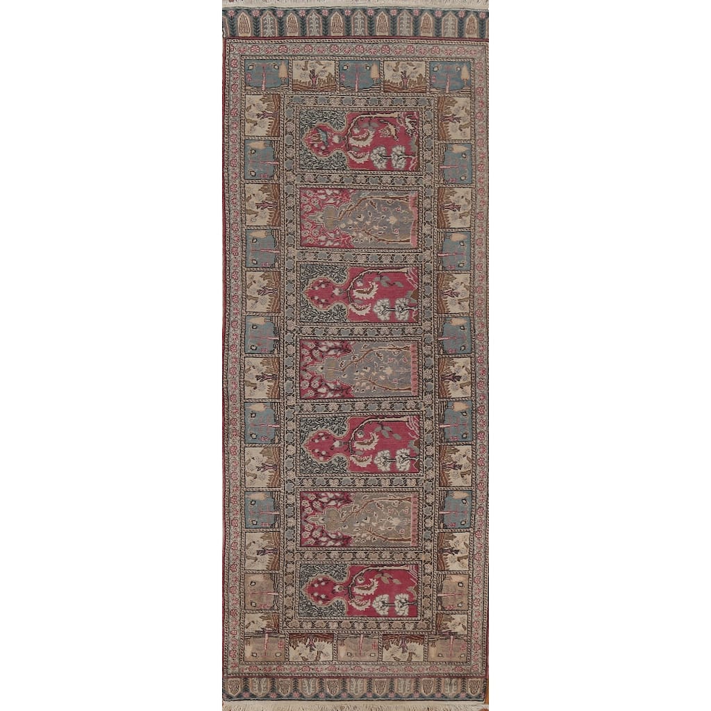 Vintage Anatolian Turkish Oriental Runner Rug Hand-knotted Wool Carpet - 3'0" x 8'8"
