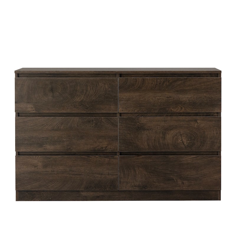 45"W Retro Dresser Cabinet with 6 Drawers