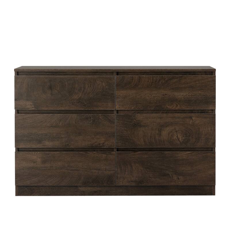 Modern Drawer Dresser Buffet Sideboard with 3 Plus 3 Drawers, for Dining Room Living Room Bedroom, Kitchen Corridor
