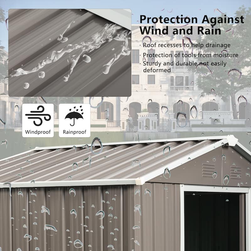 Outdoor Metal Storage Shed with Window