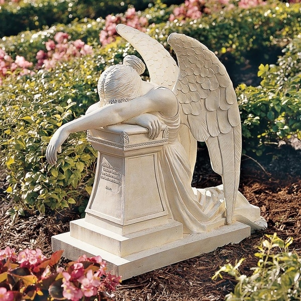 Design Toscano Estate Size 'Weeping Angel' Hand-painted Monument