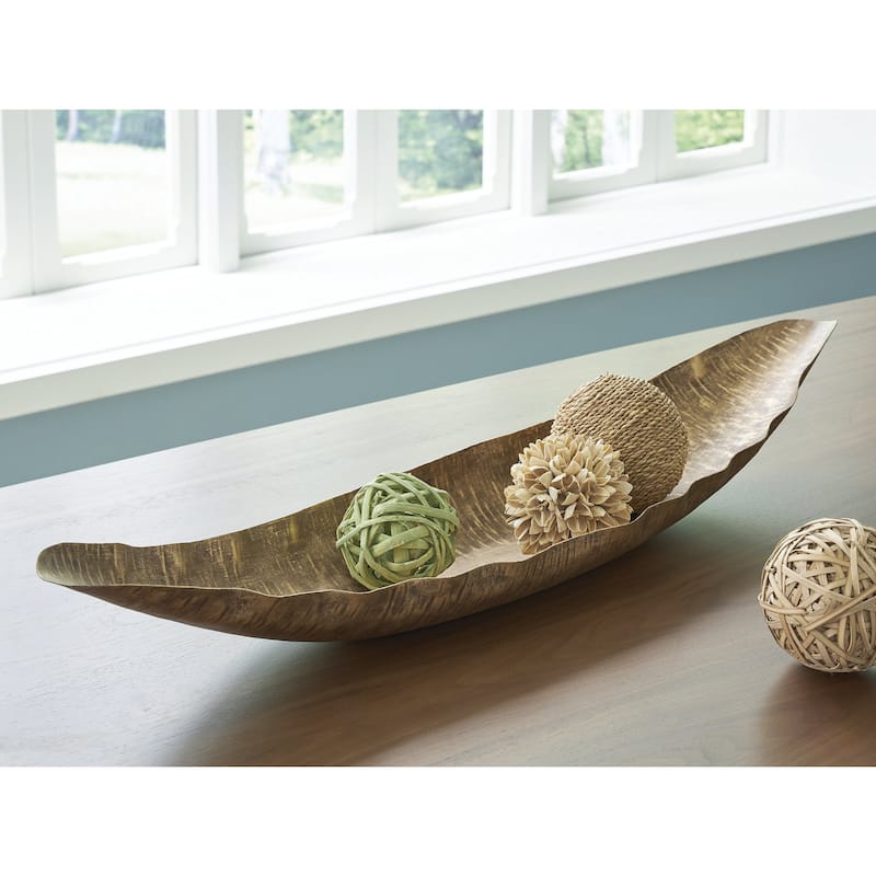 Signature Design by Ashley Wystenburg Gold Tray - 29.75" W x 7.5" D x 4.38" H