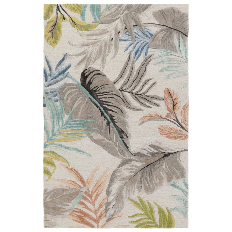 Solus Handmade Floral Gray/Green Area Rug