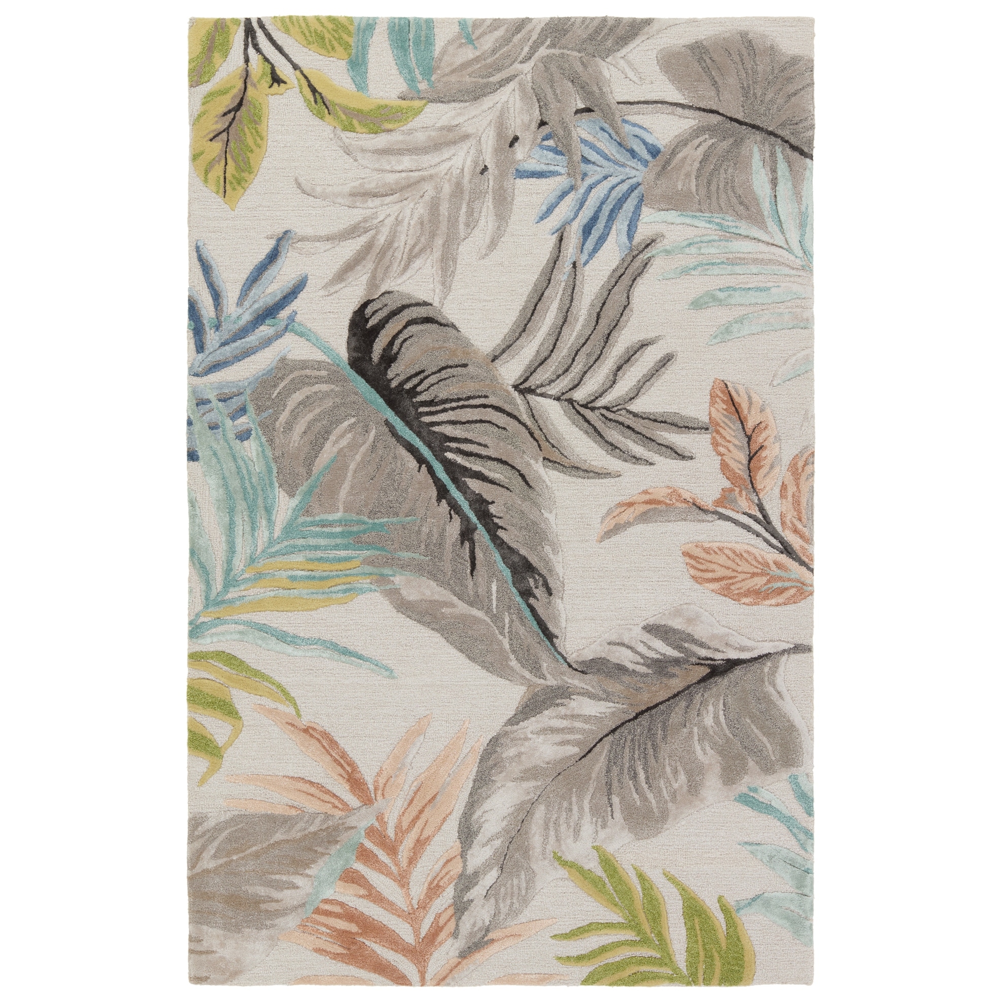 Solus Handmade Floral Gray/Green Area Rug
