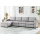 Upholstered Modular Sofa Couch L Shaped Sectional Sofa Sets w/Ottoman ...