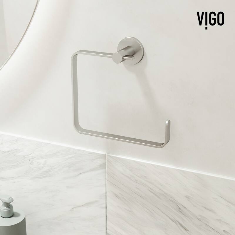 VIGO Arden 4-Piece Bathroom Hardware Accessory Set with 24 in. Towel Bar, Toilet Paper Holder, Hand Towel Holder, Hook