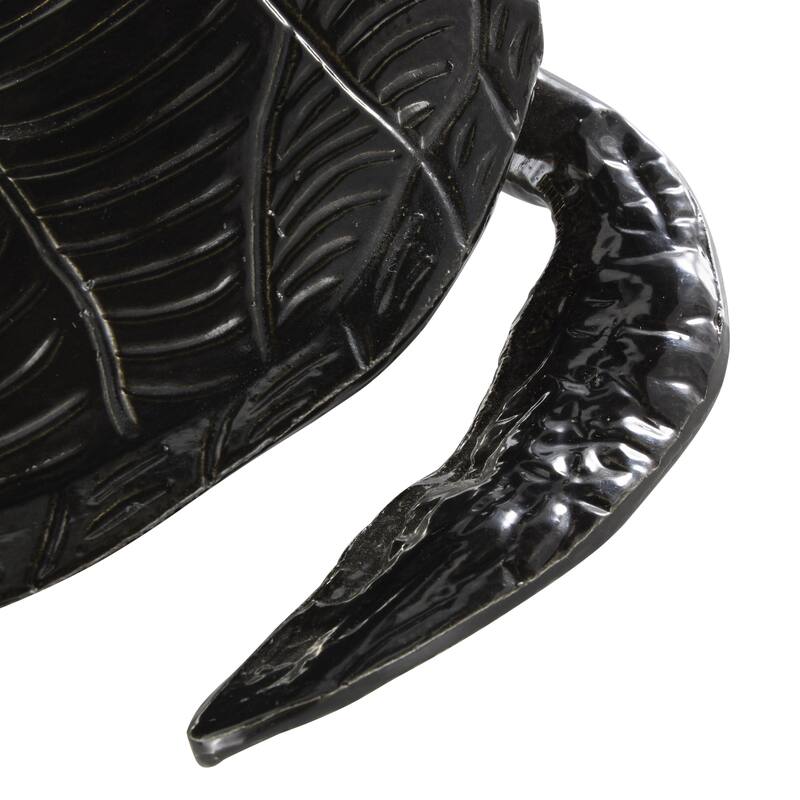 Black Aluminum Carved Sea Turtle Sculpture