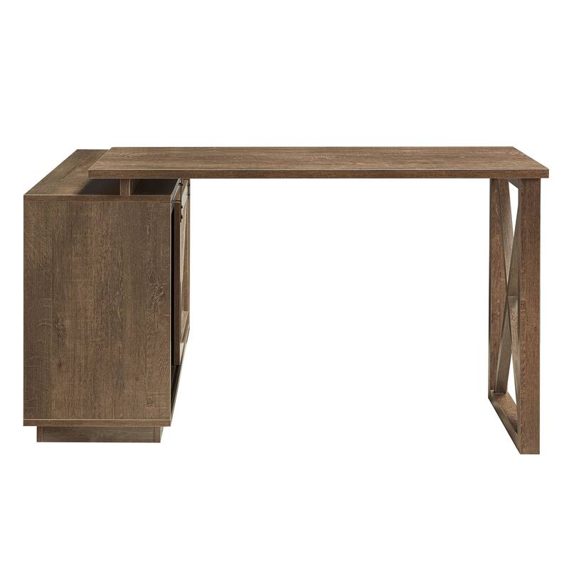 Furniture of America Brasnar 56-inch L-shape Storage Computer Desk