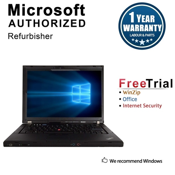 Refurbished Lenovo ThinkPad T400 14.1" Laptop Intel Core 2 Duo P8400 2.26G 4G DDR3 160G DVDRW Win 10 Pro 64 1 Year Warranty