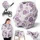 preview thumbnail 1 of 4, Sweet Jojo Designs Lavender Purple Boho Shabby Chic Floral Girl 5 in 1 Baby Car Seat Nursing Cover Bohemian Vintage Watercolor