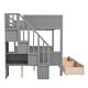 preview thumbnail 25 of 40, Twin over Full Bunk Bed with Shelfs, Storage Staircase and 2 Drawers