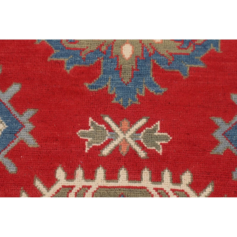 Red Kazak Accent Rug Hand-Knotted Wool Carpet - 3'4" x 5'1"