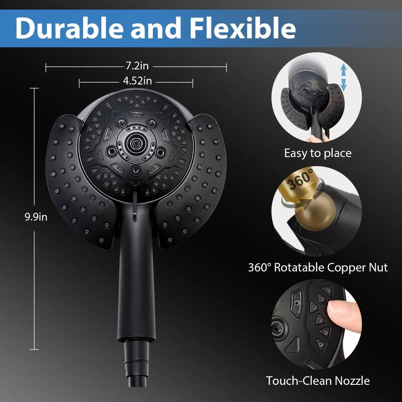 YASINU Hand Held Shower Head & Rain Shower Head 2-IN-1 Shower Head