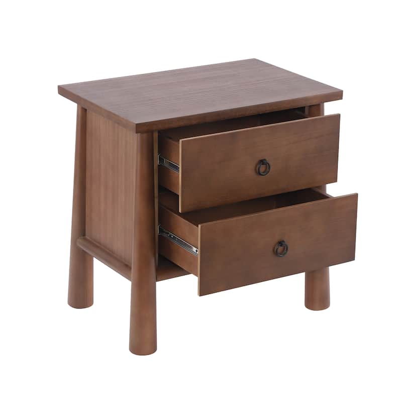 Christopher Knight Home - Modern Minimalist 23.62" Nightstand with Solid Wood Round Tapered Legs, Multi-Functional Use