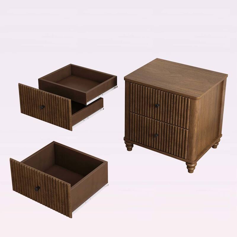 Modern Nightstand with 3 Drawers,for Bedroom and Living Room
