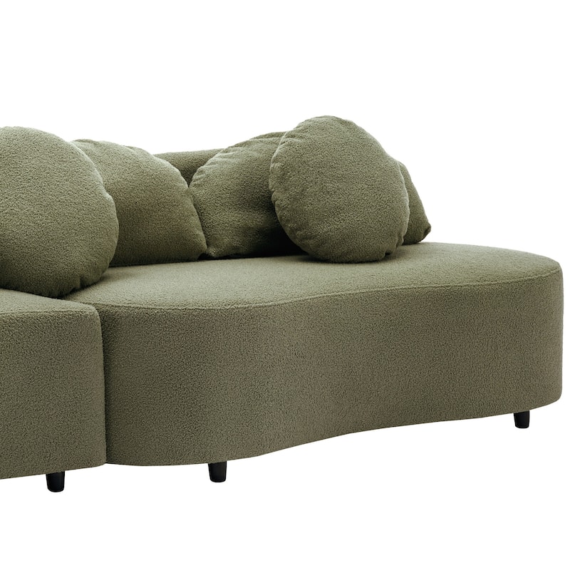 103.5" Foam 3-Seater Sofa with High-Density Foam Cushions, 3 Pillows