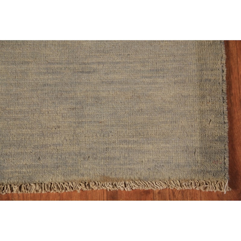 Beige & Gray Gabbeh Modern Rug Handmade Wool Carpet - 4'2" x 5'10"