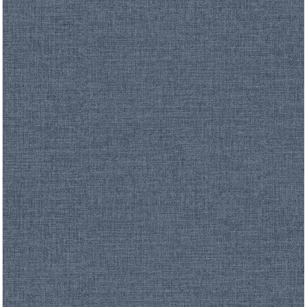 Brewster Glen Dark Blue Linen Wallpaper