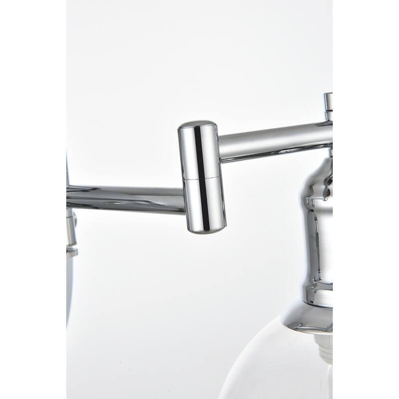 Dabe 1 Light Black and Clear Swing Arm Wall Sconce
