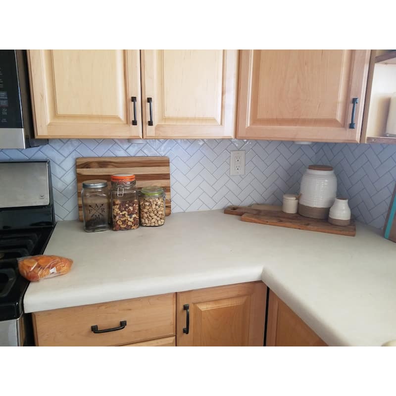 Art3d thicker herringbone peel and stick backsplash tiles