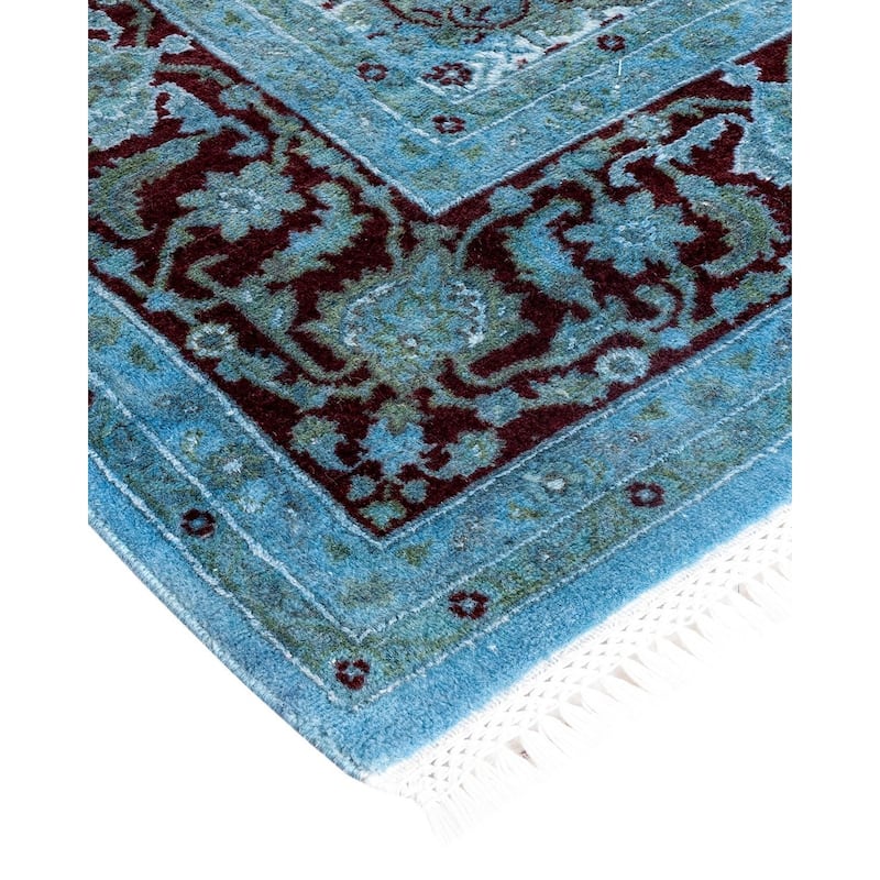 Fine Vibrance One-of-a-Kind Hand-Knotted Area Rug - Gray, 6' 1" x 9' 5" - 6' 1" x 9' 5"