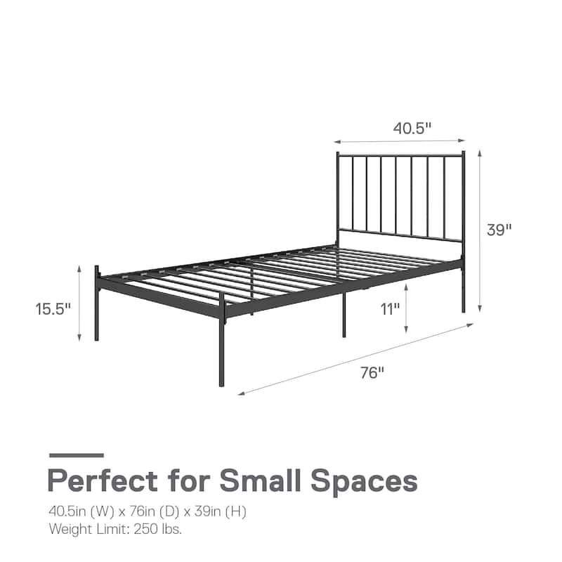 RealRooms Ares Adjustable Height Metal Bed Frame