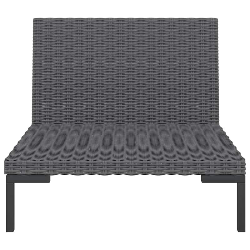 vidaXL Patio Lounge Set Outdoor Sectional Sofa Set Table Poly Rattan Dark Grey - 27.6" x 27.6" x 24"