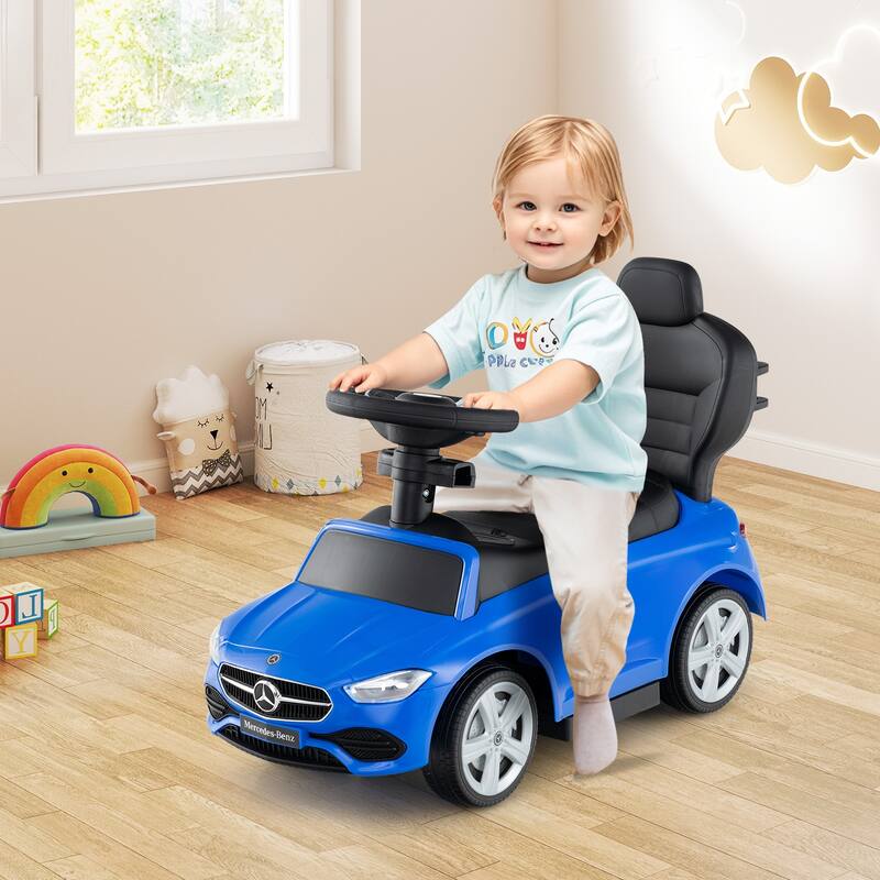 Costway Kids Ride on Push Car Mercedes-Benz Licensed 3-in-1 Sliding