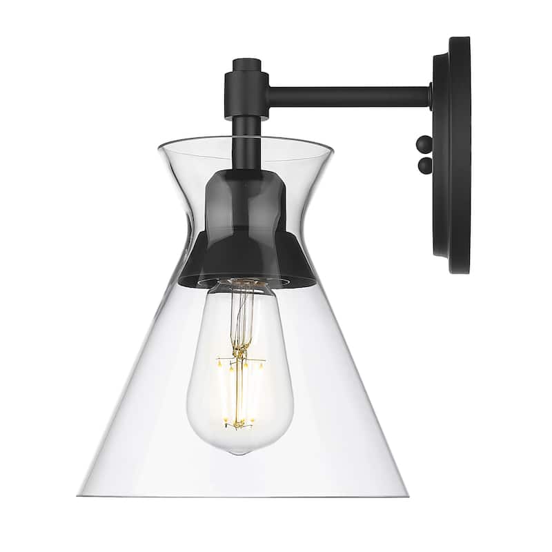 Golden Lighting 0511-1W CLR Malta 10" Tall Bathroom Sconce with a