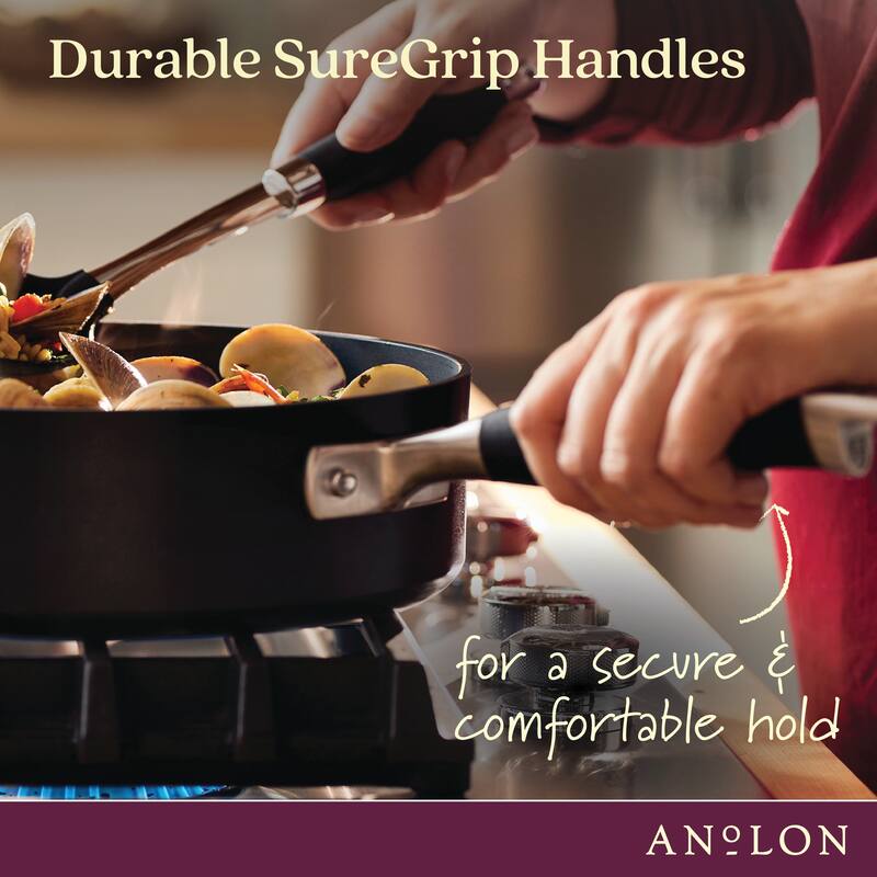 Anolon Advanced Home Hard-Anodized 10-Quart Nonstick Stockpot, Moonstone