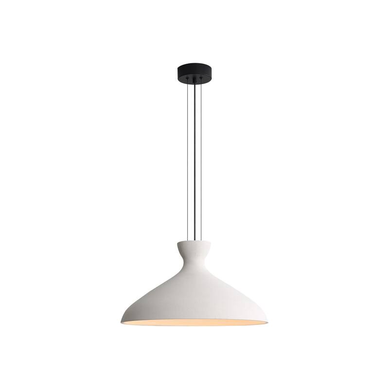 Golden Lighting Aethera 22in Integrated LED Pendant in White Sandstone Cement - Gold