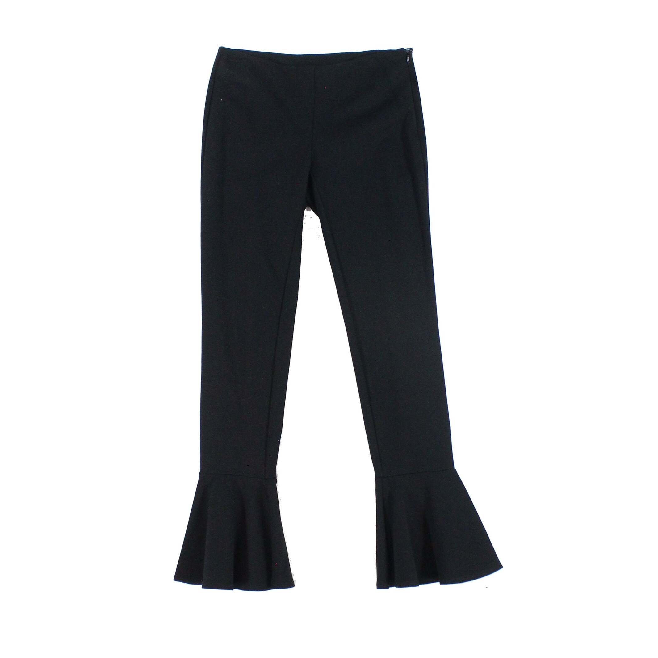Shop Supply Demand Black Women S Size 0 Ruffle Hem Flat Front Pants Overstock 21936514