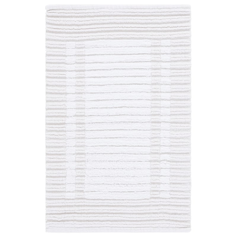 SAFAVIEH Home Greyson Striped White 32"L x 20"W Bathmat