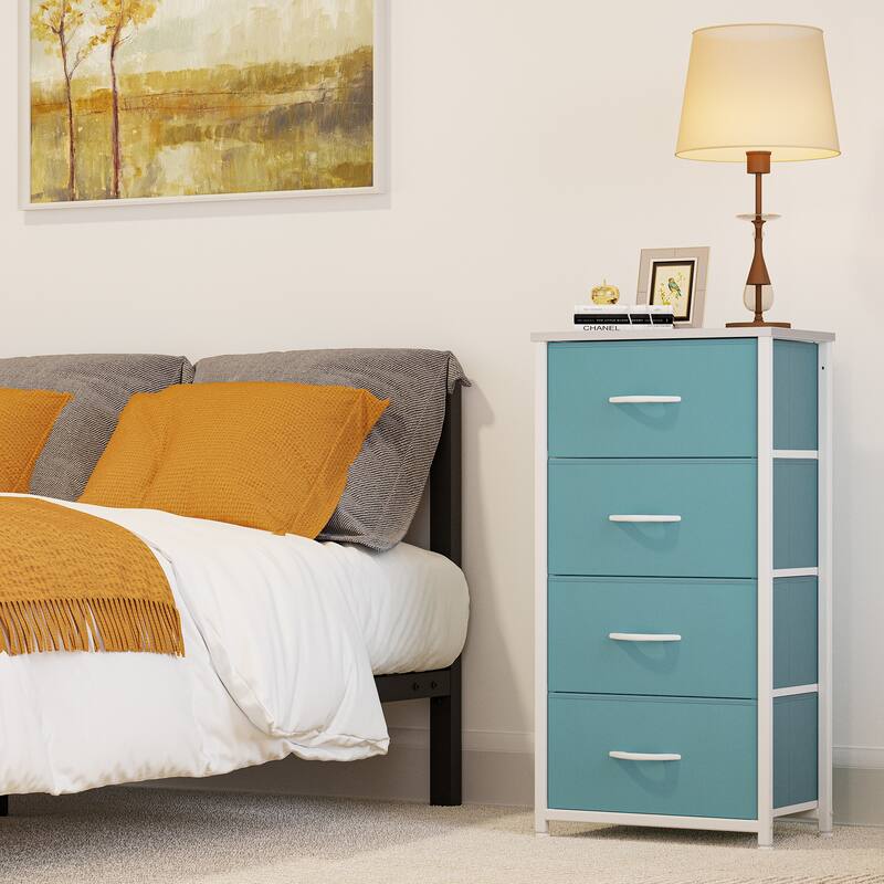 Modern Wide Dresser Storage Tower with 4 Drawers