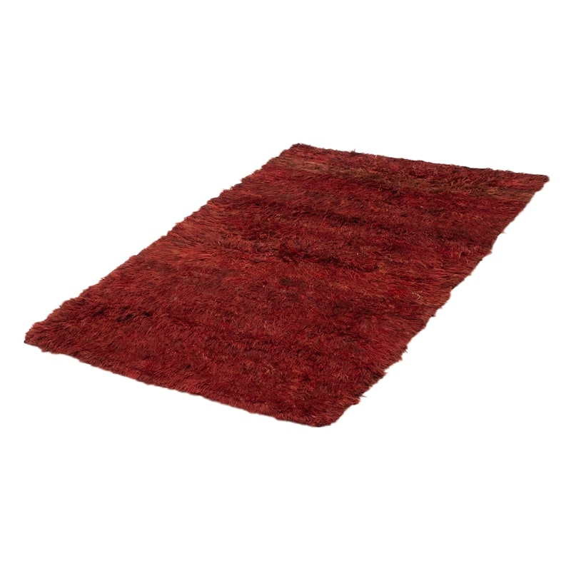 ECARPETGALLERY Hand-knotted Marrakech Red Wool Rug - 4'0 x 5'9