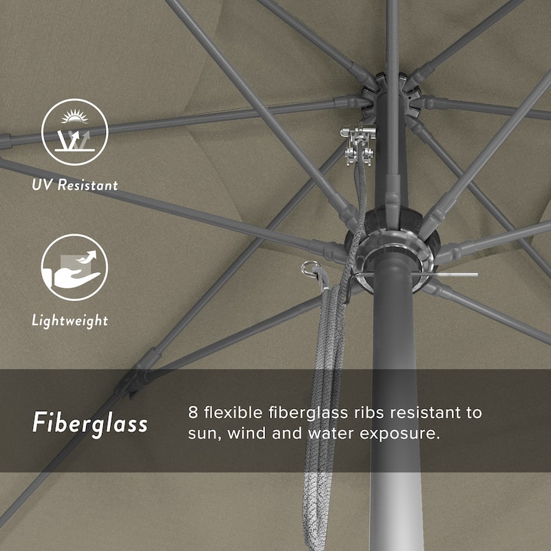 California Umbrella 11' Venture Series Patio Umbrella Silver Aluminum Pole Fiberglass Ribs Pulley Lift Pacifica