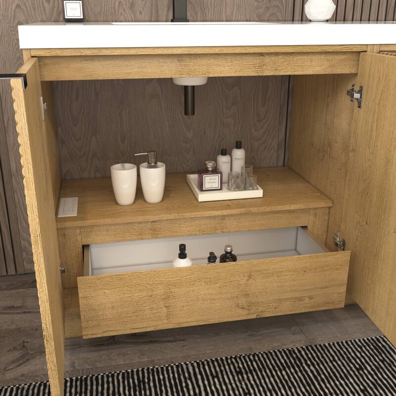 Milano 72" Freestanding Bathroom Vanity with Double White Sink