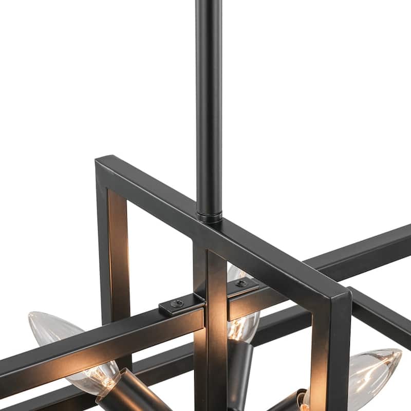 Industrial 8-Light Metal Geometric Sputnik Chandelier 
