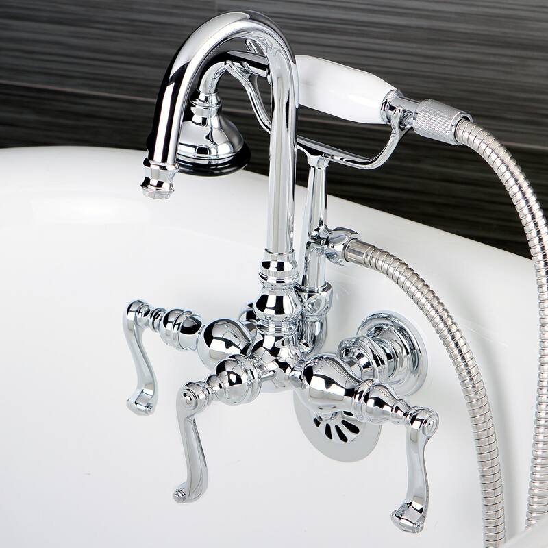 Kingston Brass Royal Wall Mounted Clawfoot Tub Filler Trim with Lever