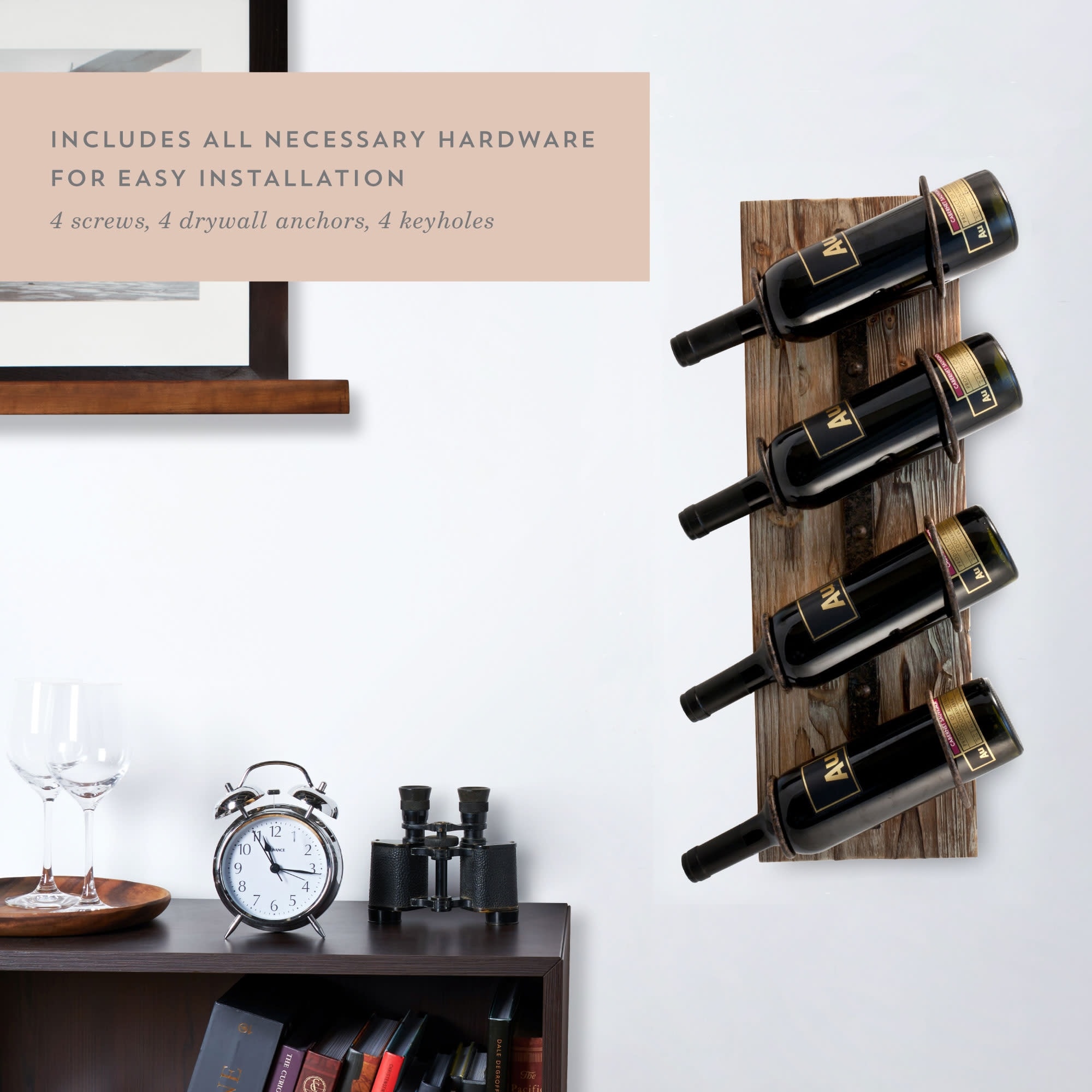 Metal and Wood Wine Rack by Twine 8