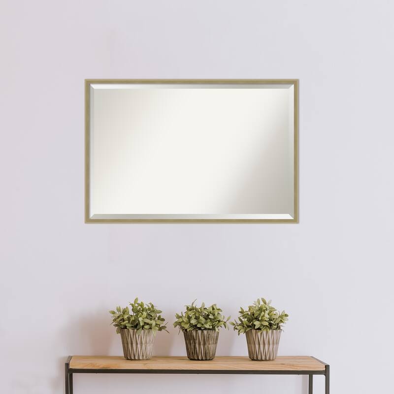 Beveled Wood Bathroom Wall Mirror - Lucie Frame