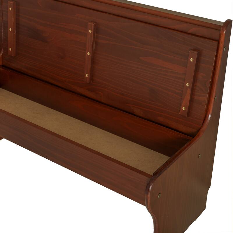 Linon Riki Corner Bench Dark Brown