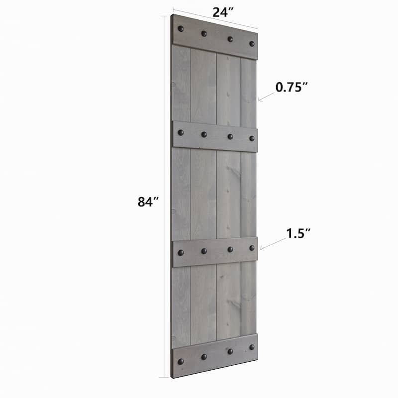 Coast Sequoia 48in./60in./84in. x 84in. Castle Series Pine Wood Double Sliding Barn Door With Hardware Kit