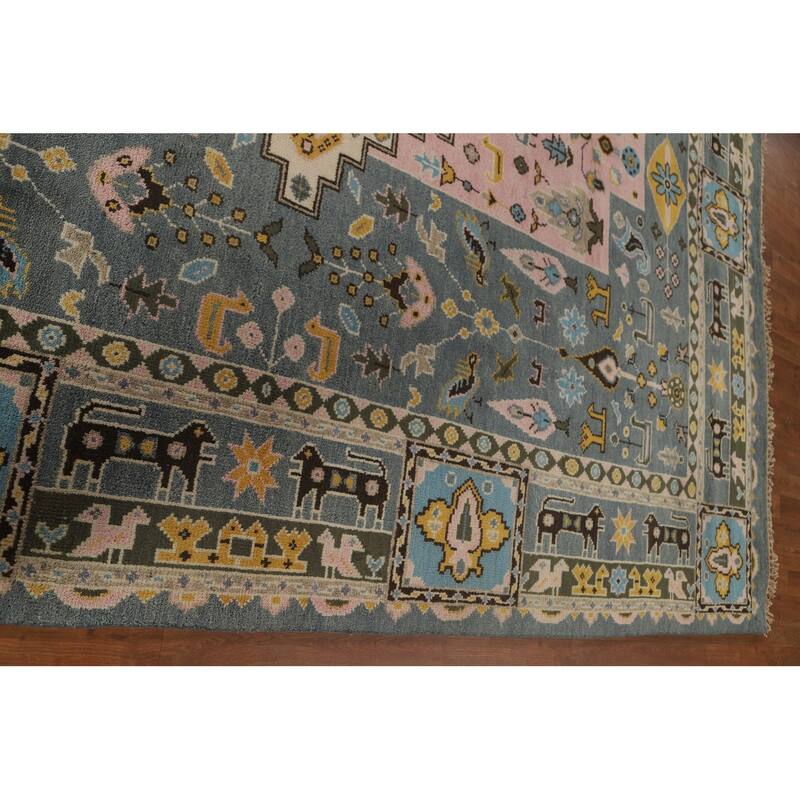 Tribal Geometric Heriz Serapi Oriental Area Rug Handmade Wool Carpet - 9'2" x 11'10"