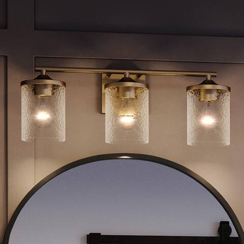 Luxury Modern Farmhouse Bath Fixture, 7.75"H x 21"W, with Transitional Style, Olde Brass, by Urban Ambiance