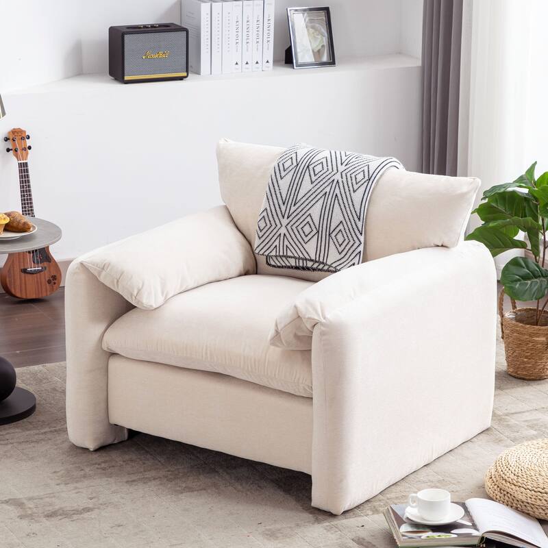 Modern Style Chenille Oversized Armchair Accent Chair Single Sofa