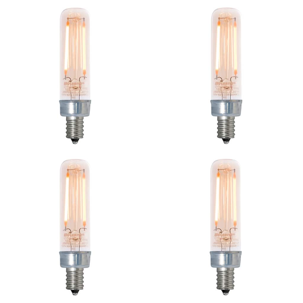 Bulbrite Pack of (4) 2.5 Watt Dimmable Antique Filament T6 Candelabra (E12) LED Bulb - 160 Lumens, 2100K, and 90 CRI