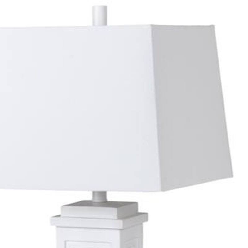 HomeRoots Set of Two 32" White Table Lamp Coastal With White Shade - 5.5' X '32' X '5.5