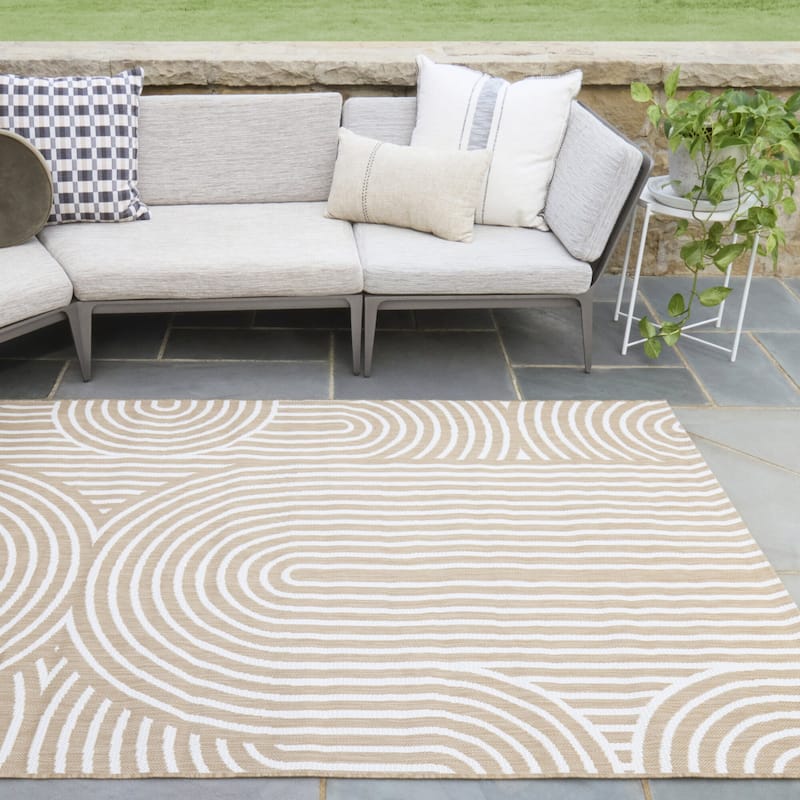 Irma Modern Striped Indoor/Outdoor Area Rug